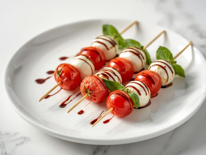 Caprese Skewers with Balsamic Glaze