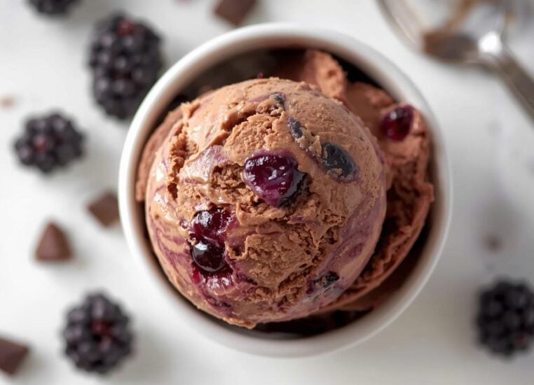 Homemade Black Berry Chocolate Ice Cream Recipe