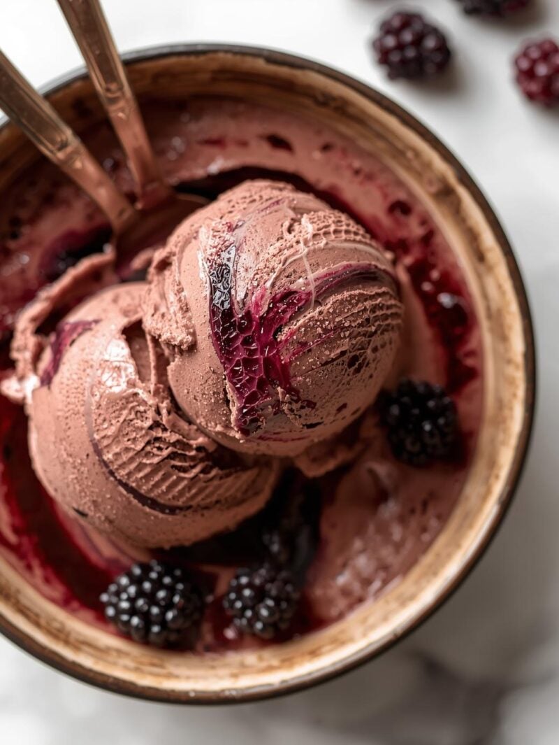 Homemade Black Berry Chocolate Ice Cream Recipe