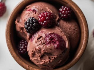 Homemade Black Berry Chocolate Ice Cream Recipe