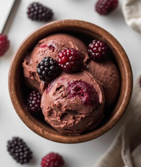 Homemade Black Berry Chocolate Ice Cream Recipe
