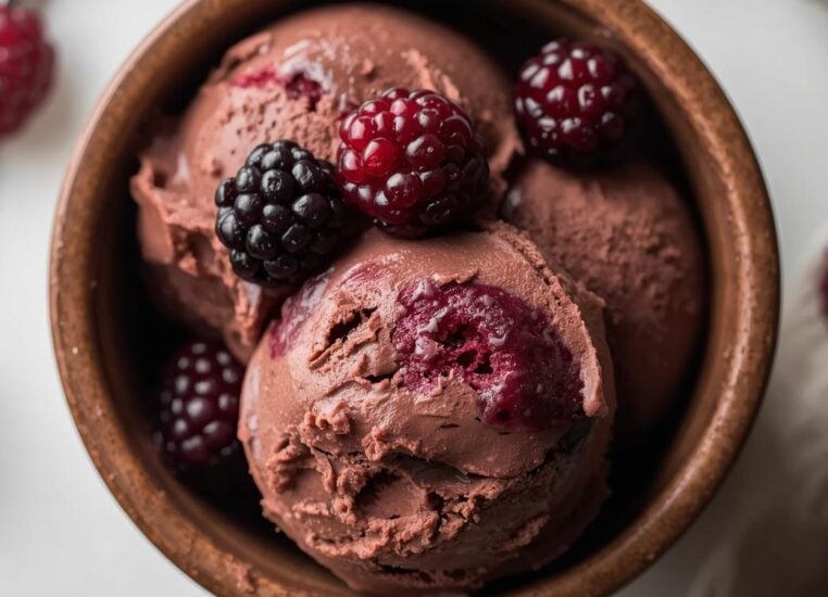 Homemade Black Berry Chocolate Ice Cream Recipe