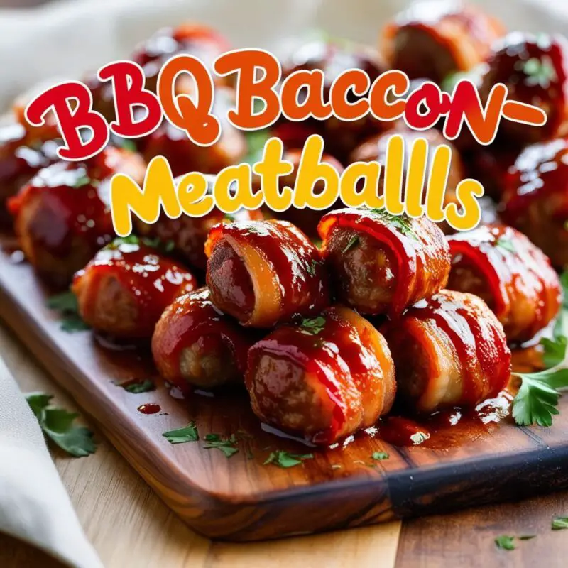 BBQ Bacon-Wrapped Meatballs