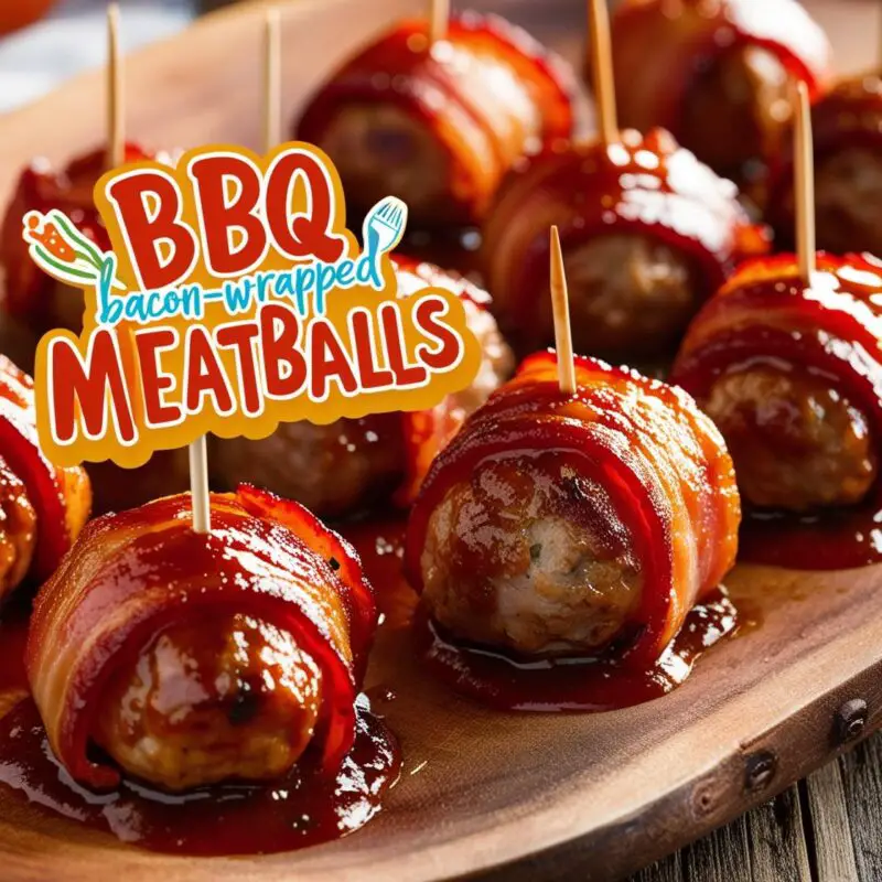 BBQ Bacon-Wrapped Meatballs