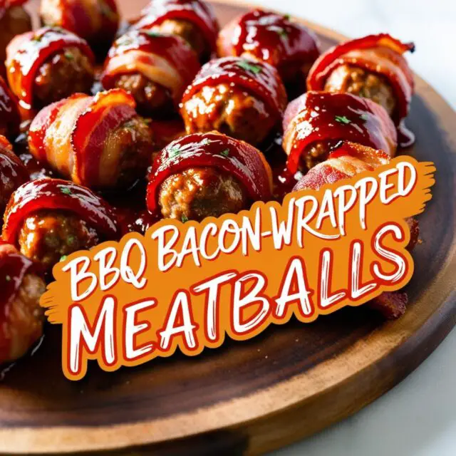 BBQ Bacon-Wrapped Meatballs