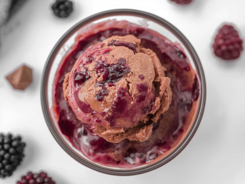 Homemade Black Berry Chocolate Ice Cream Recipe