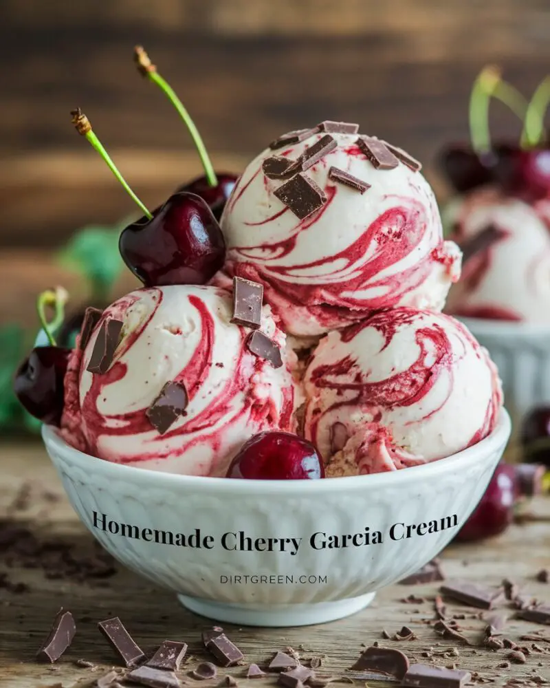 Homemade Cherry Garcia Ice Cream