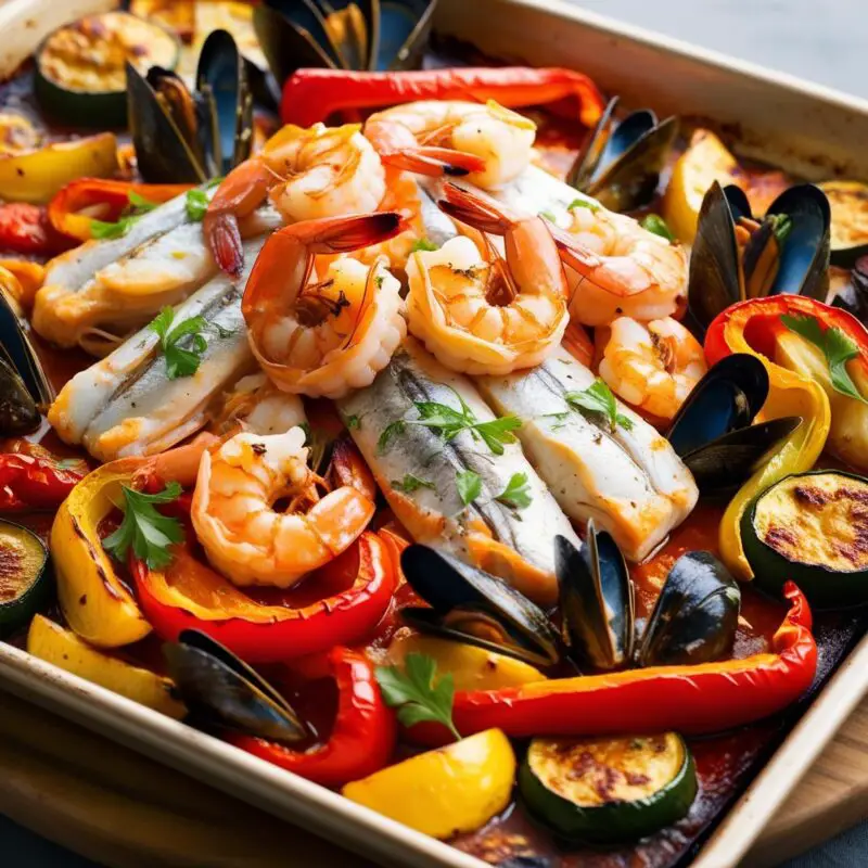 Simple Sheet Pan Seafood Bake