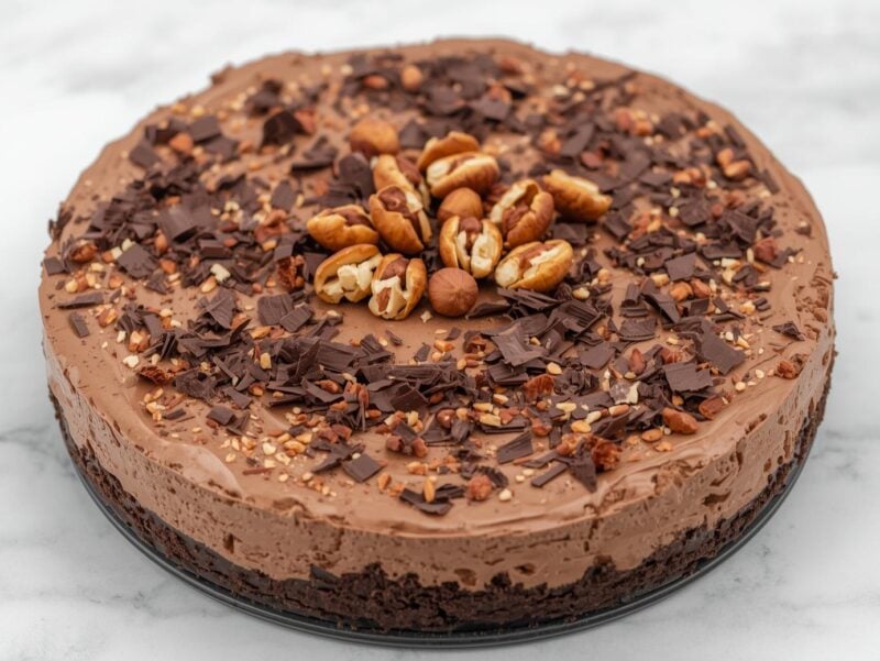 Chocolate Hazelnut No-Bake Cheesecake