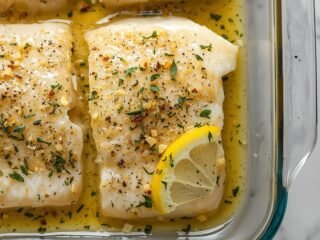 Buttery Lemon Garlic Baked Cod