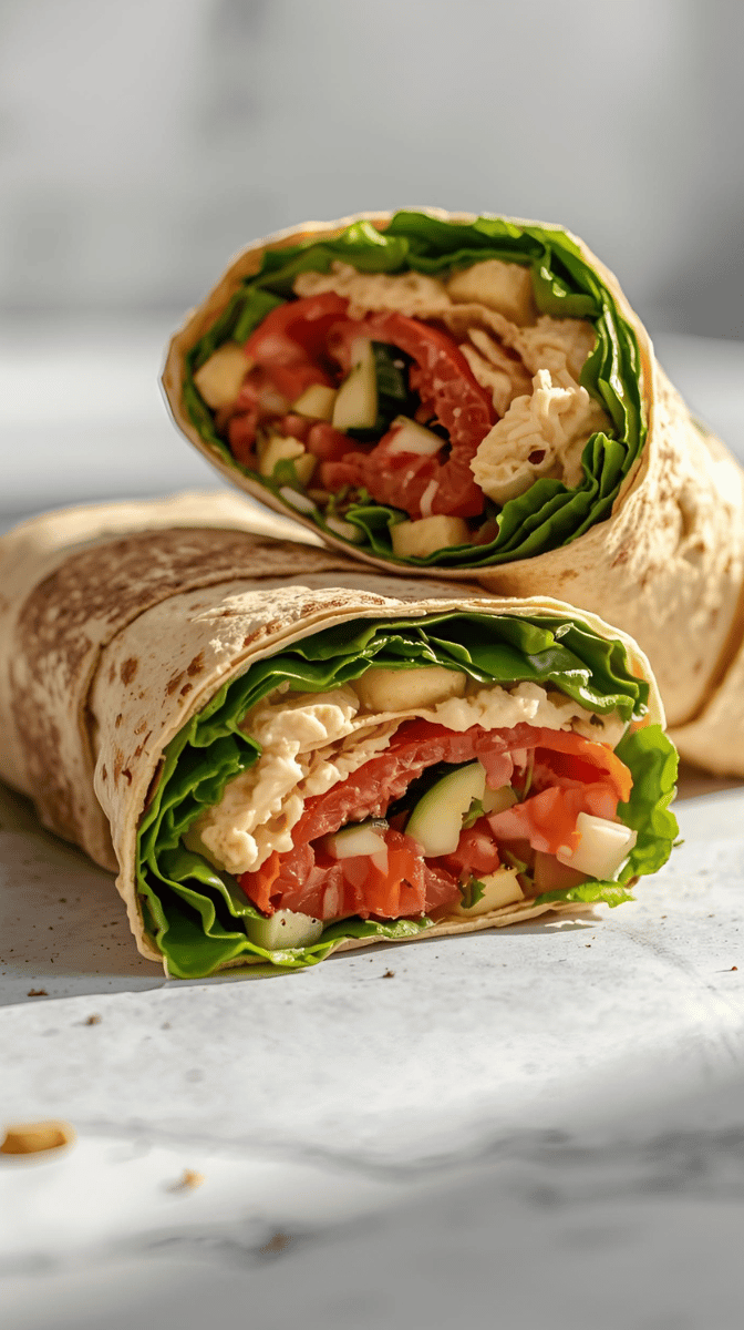 Mediterranean Veggie Wrap with Hummus