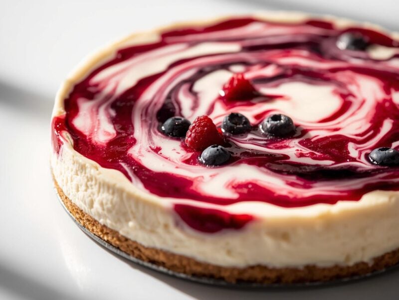 Berry Swirl No-Bake Cheesecake