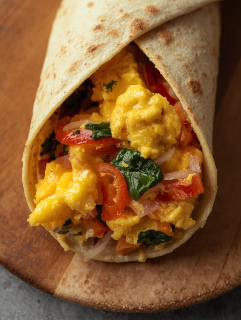 Breakfast Burrito with Eggs and Veggies