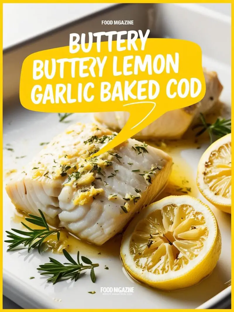 Buttery Lemon Garlic Baked Cod