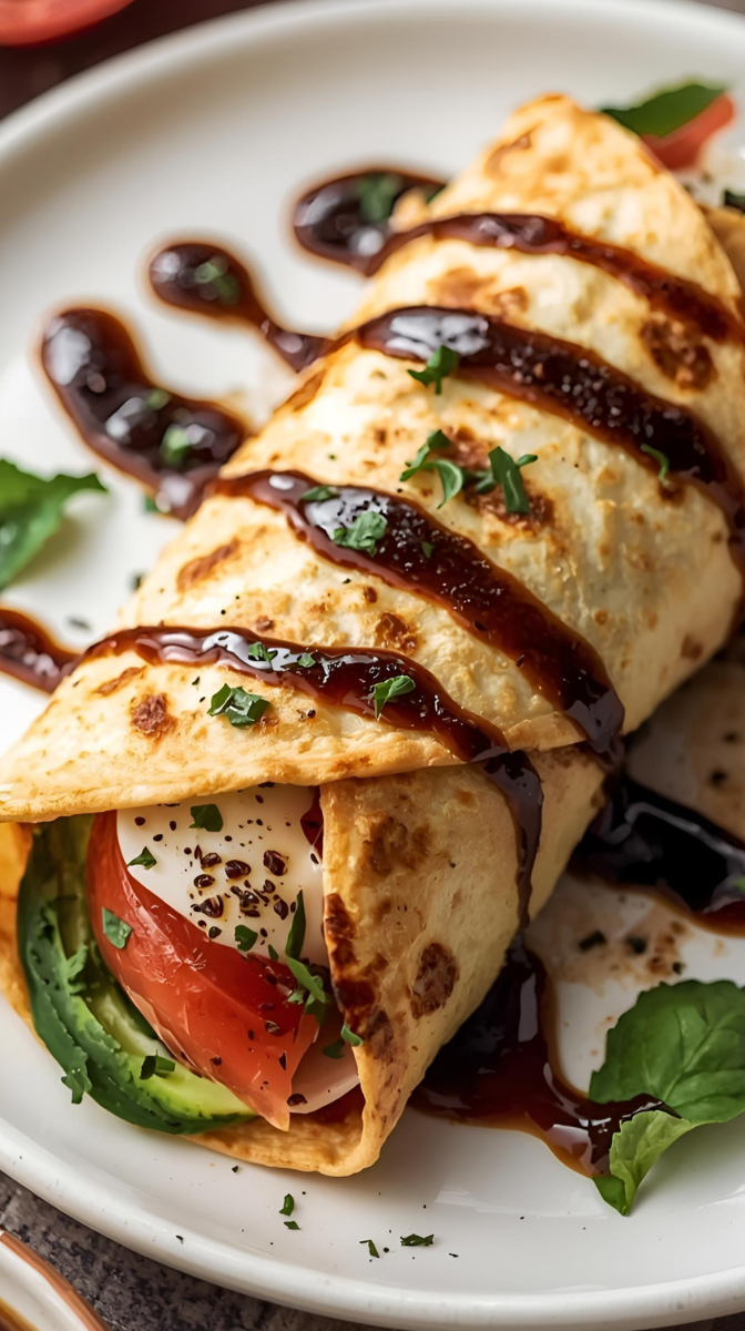 Caprese Wrap with Balsamic Glaze