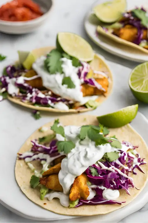 Fish Tacos with Lime Crema