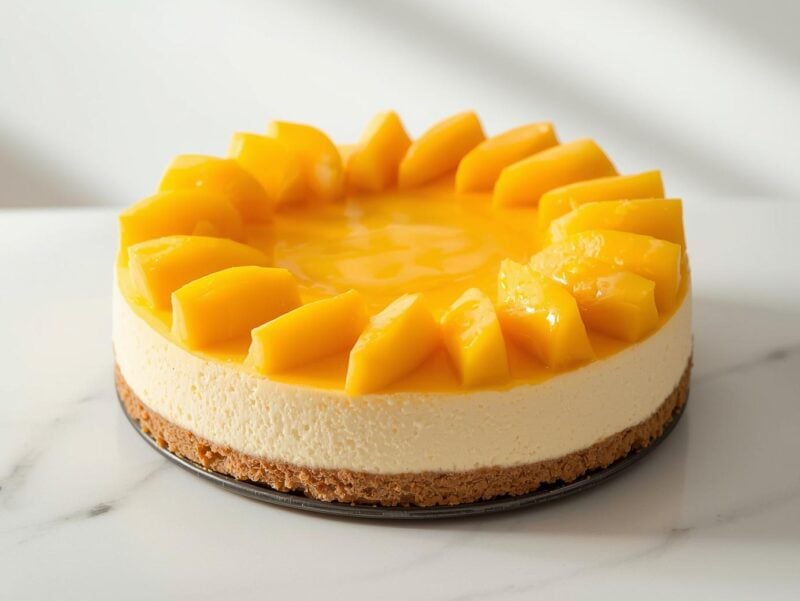 Mango Passionfruit No-Bake Cheesecake