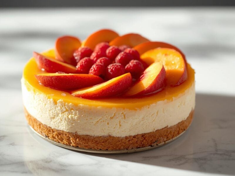 Peach Melba No-Bake Cheesecake
