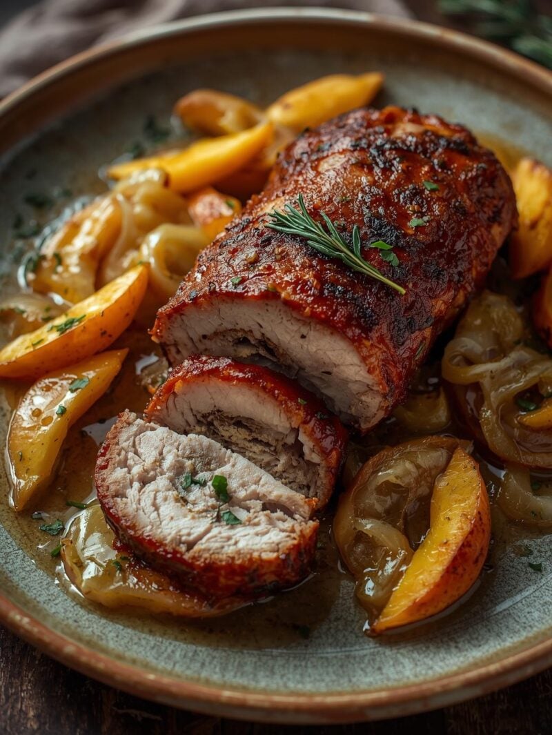 Pork Tenderloin with Apples and Onions