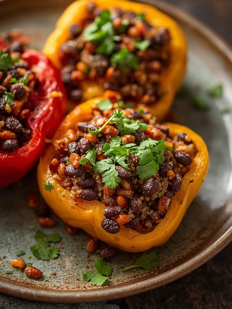 Quinoa and Black Bean Stuffed Peppers