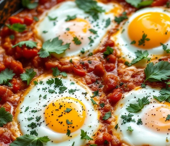Spicy Shakshuka with Tomatoes and Peppers