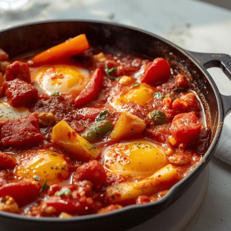 Spicy Shakshuka with Tomatoes and Peppers