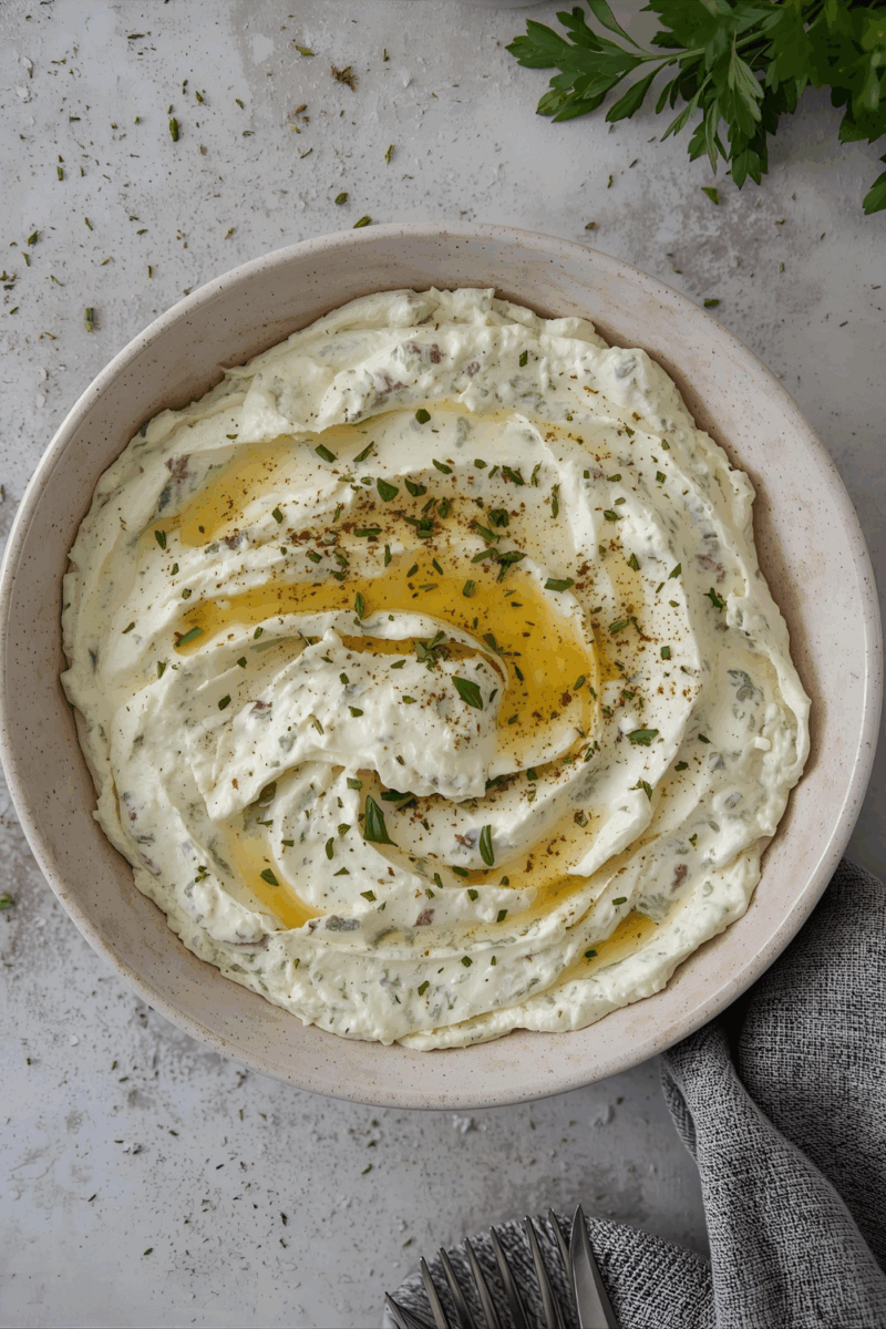 Mediterranean-Style Cream Cheese Dip with Herbs