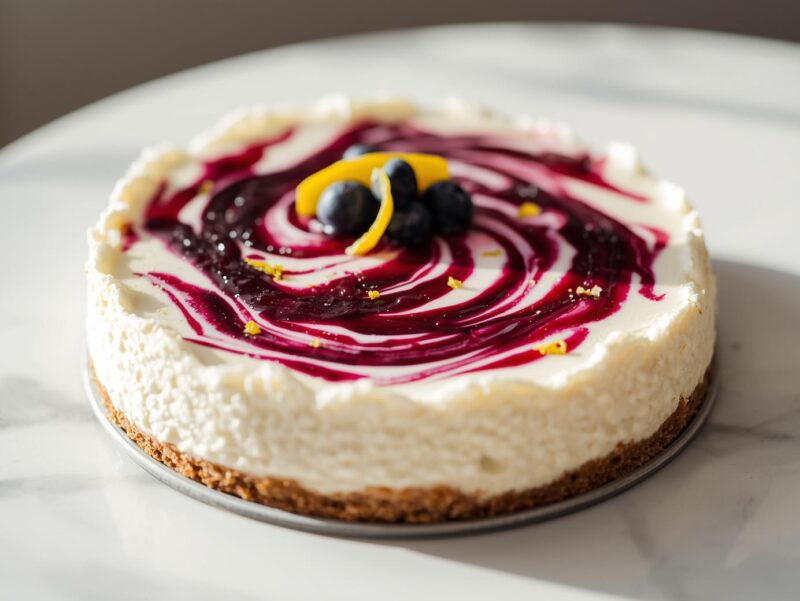 Lemon Blueberry No-Bake Cheesecake