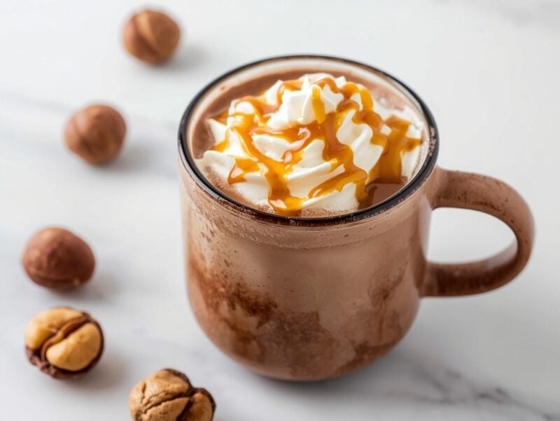 Salted Caramel Hazelnut Hot Chocolate