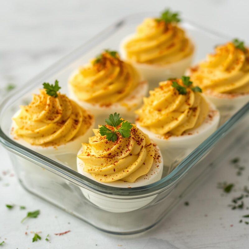 6 large eggs
1/4 cup mayonnaise
1 teaspoon Dijon mustard
1 teaspoon white vinegar
Salt and pepper to taste
Paprika for garnish
Fresh parsley for garnish (optional)