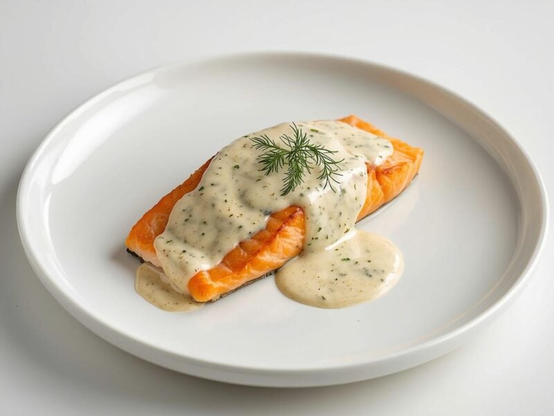 Baked Salmon with Dill Sauce
