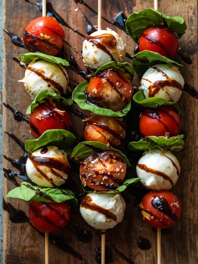 Caprese Skewers with Balsamic Glaze