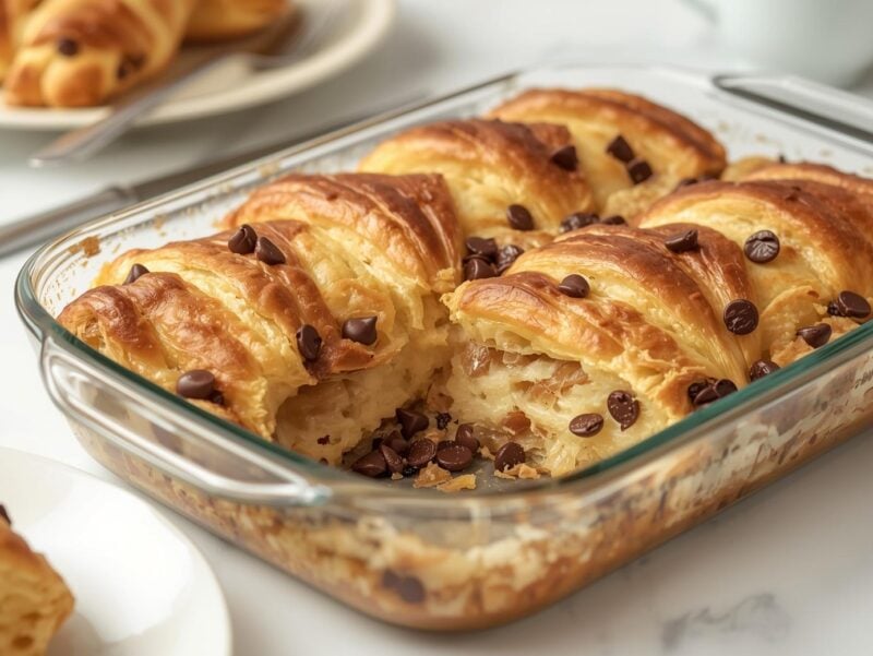 Chocolate Chip Croissant Casserole