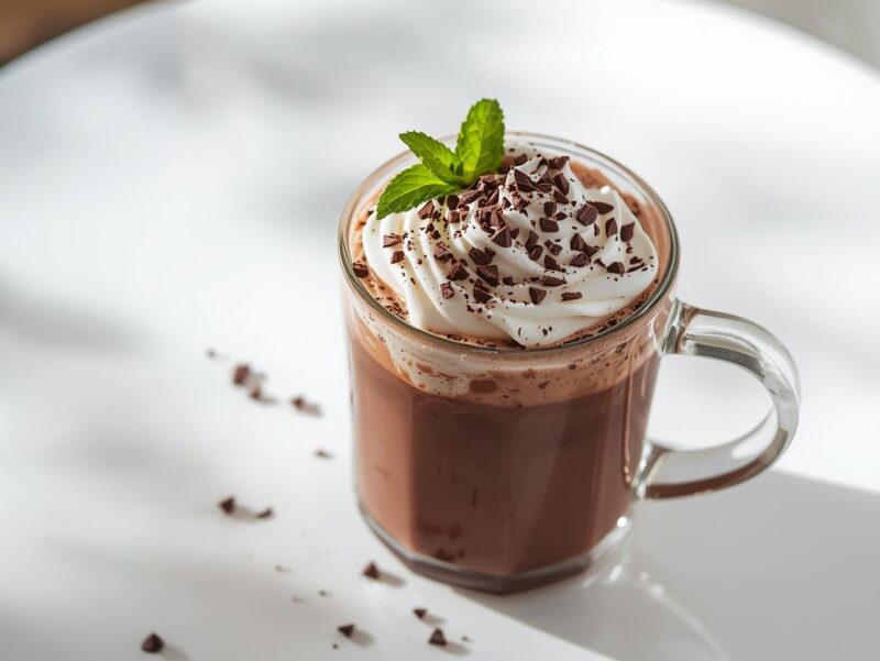 Chocolate Mint Chip Hot Chocolate