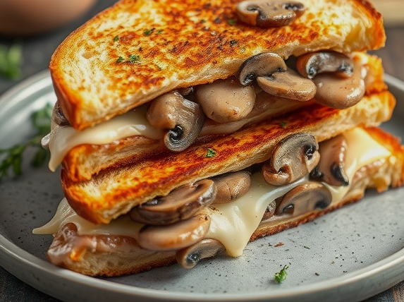 Mushroom and Swiss Grilled Cheese