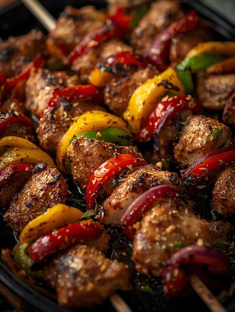 Peach and Chicken Kabobs