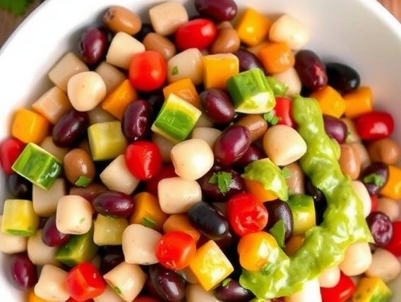 Mixed Bean Salad with Cilantro Lime Dressing
