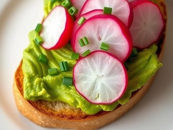 Avocado Toast with Radishes and Chives