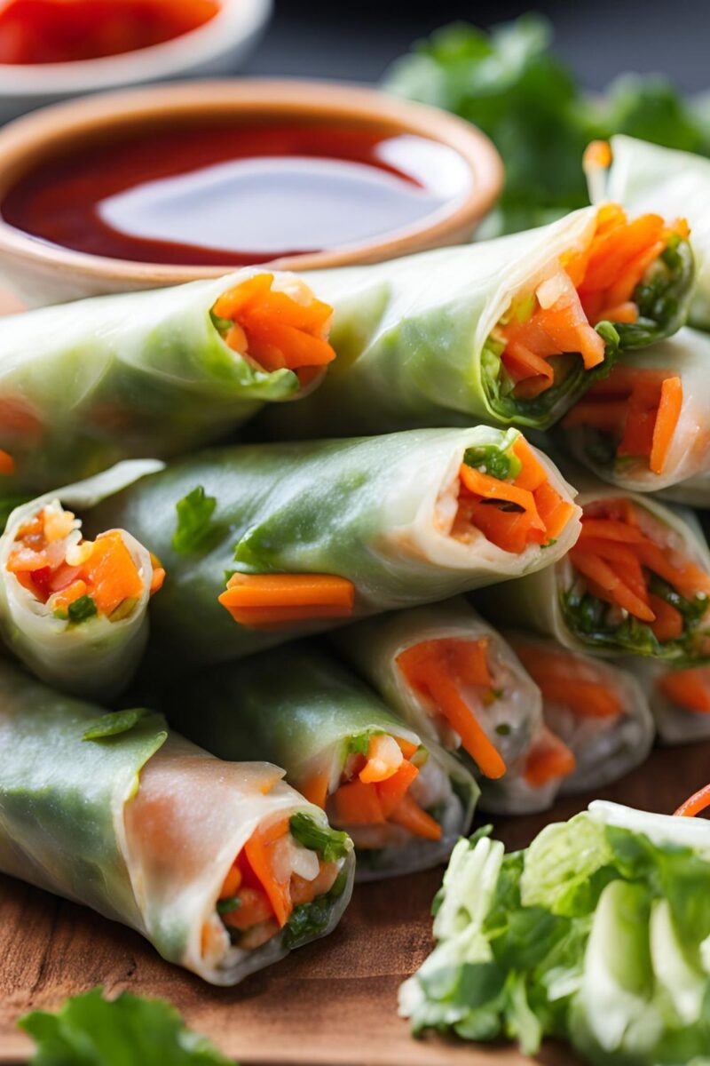 Vegetable Spring Rolls with Dipping Sauce