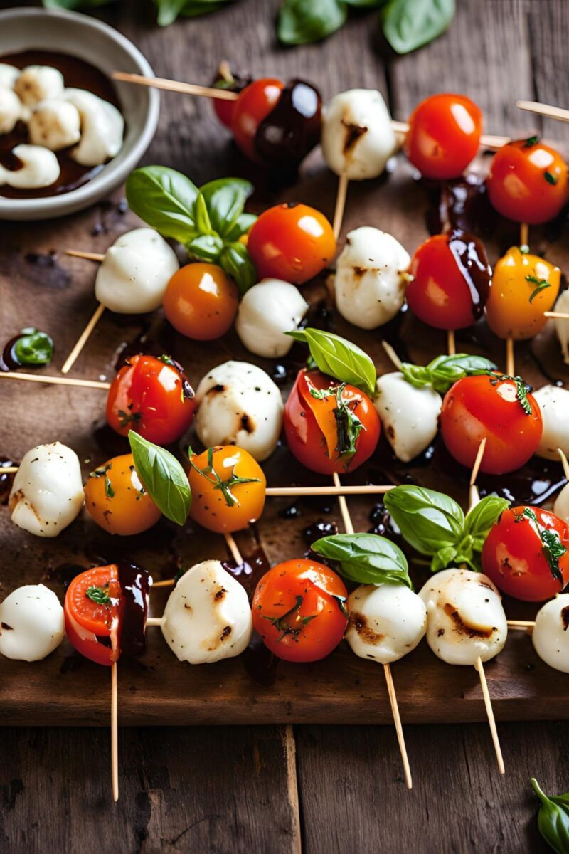 Caprese Skewers with Balsamic Glaze