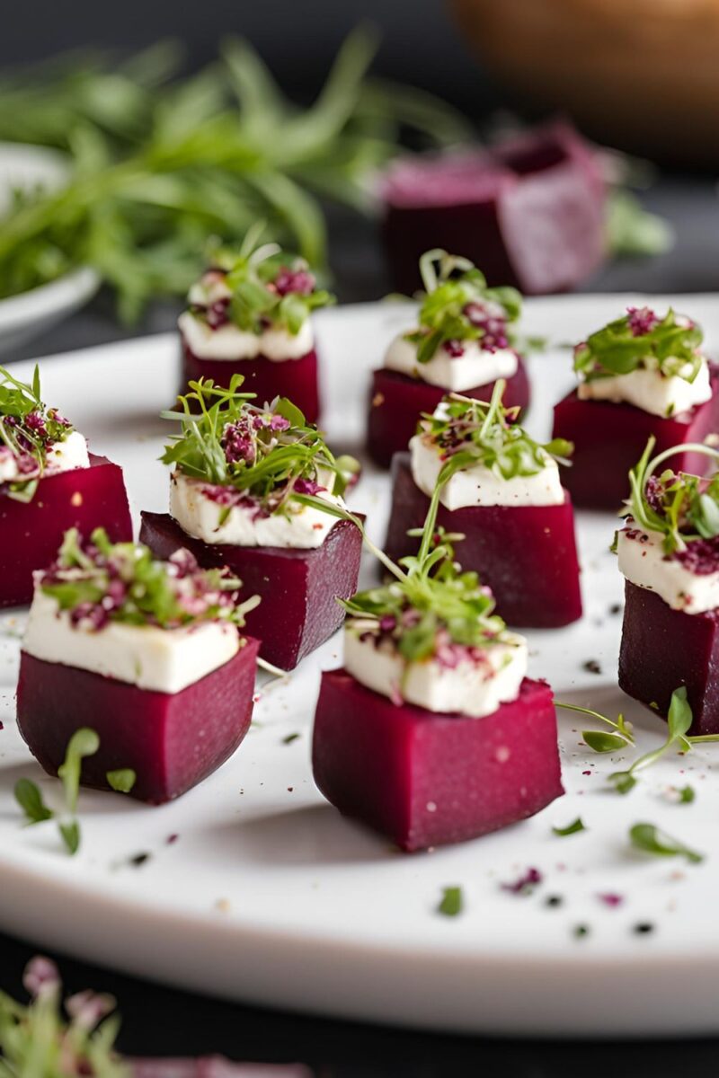 Roasted Beet and Goat Cheese Salad Bites