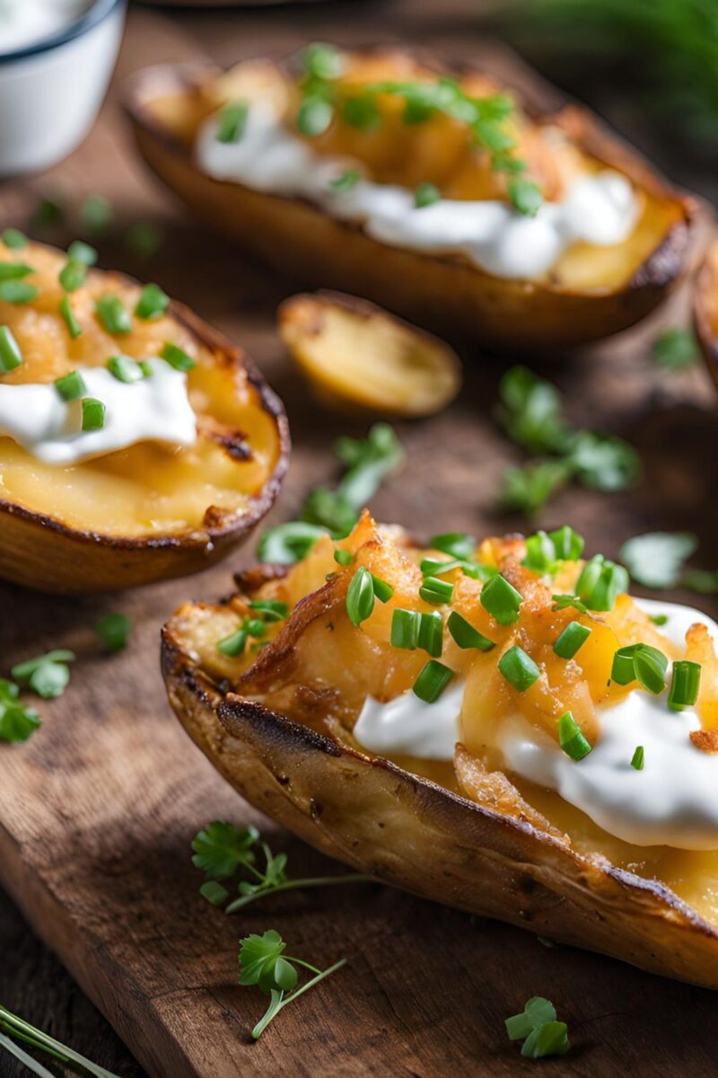 Savory Potato Skins with Sour Cream