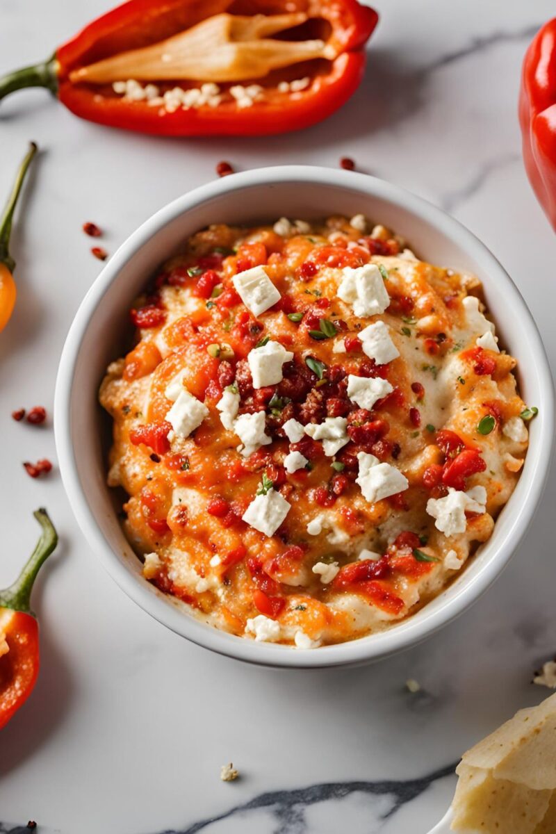 Roasted Bell Pepper and Feta Dip