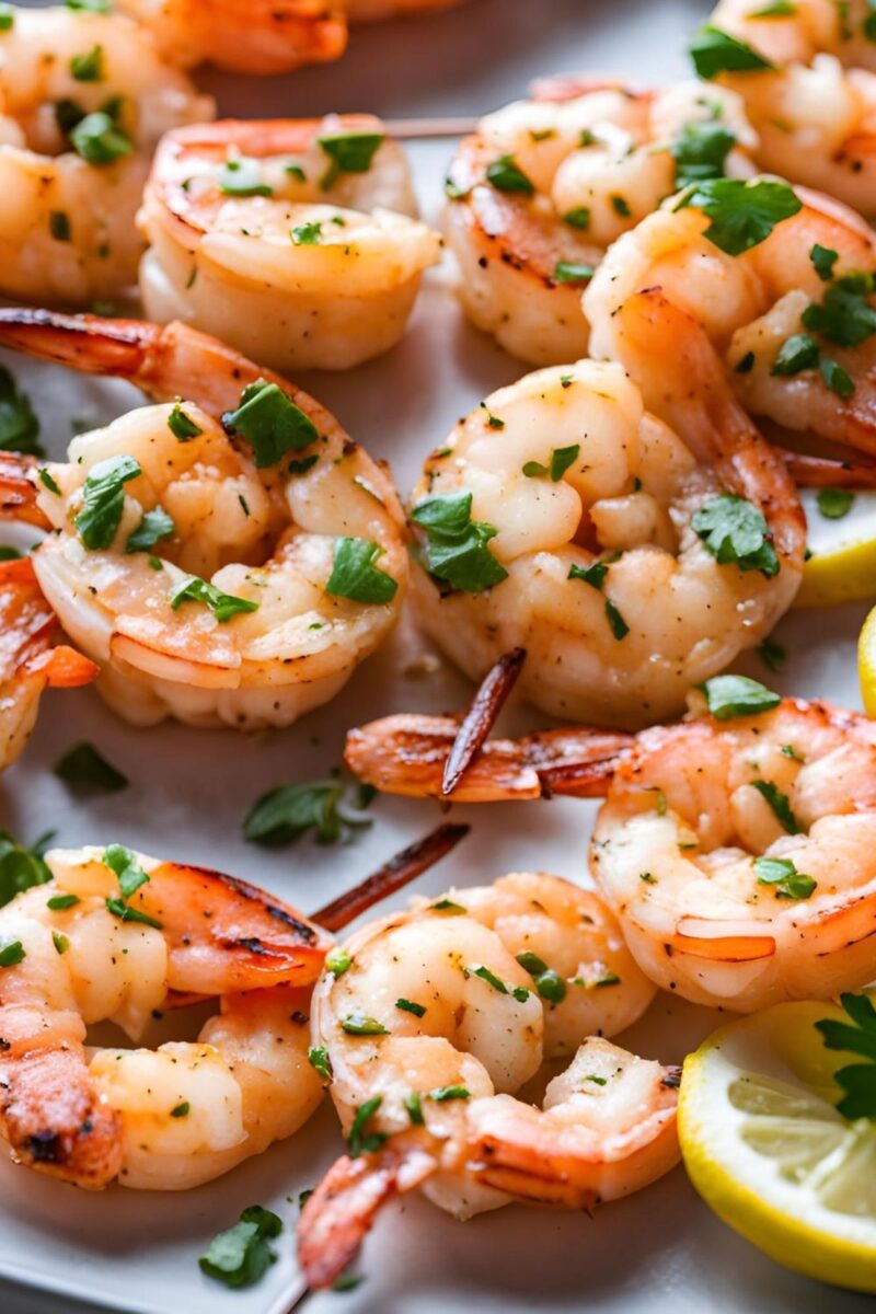 Lemon Garlic Shrimp Skewers