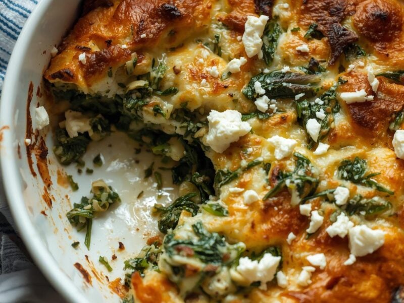 Veggie-Packed Spinach and Feta Casserole