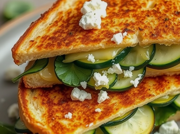 Zucchini and Feta Grilled Cheese
