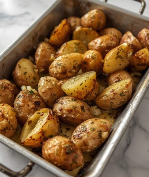 Baked Garlic Butter Potatoes