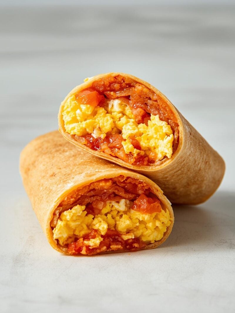 Breakfast Burritos with Eggs and Salsa
