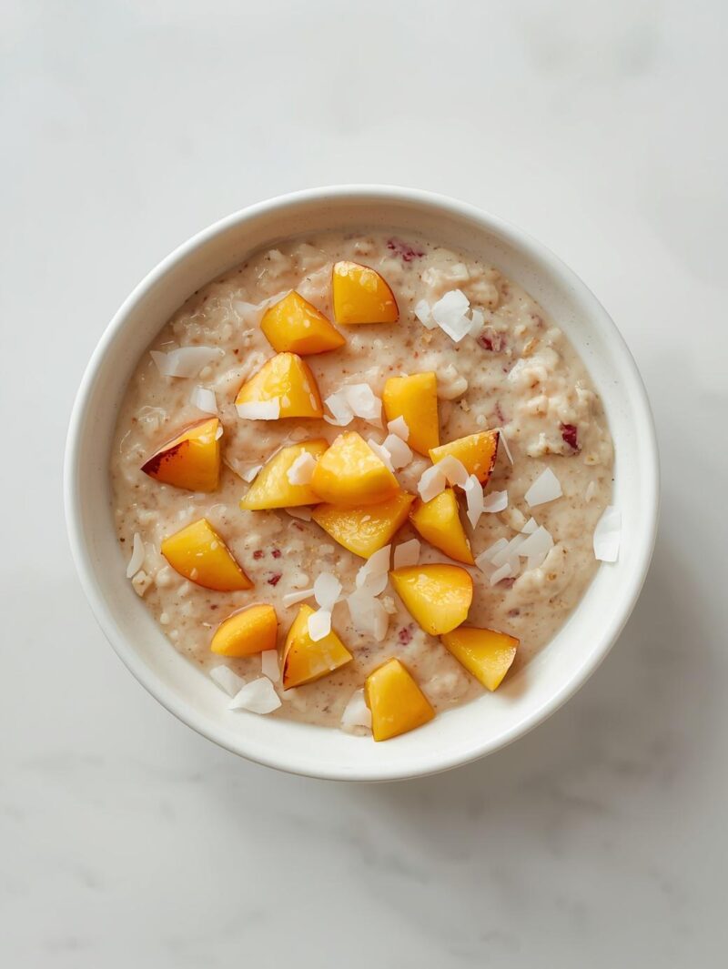 Peach and Coconut Cream Oats