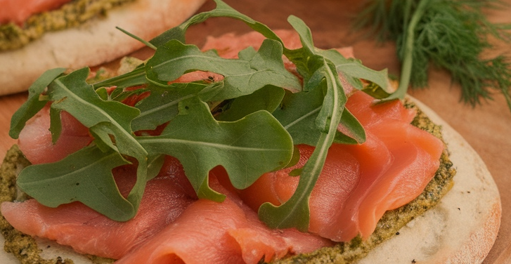 Salmon Pesto Flatbread